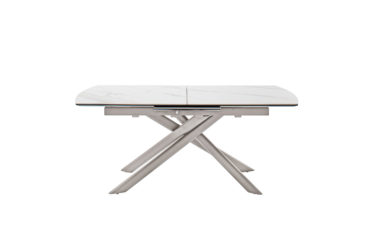 Vanino-Platte weiß marmoriert Gestell Edelstahl Detail Ansicht seitlich-DET-376_25_grob