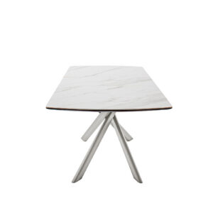 Vanino-Platte weiß marmoriert Gestell Edelstahl ausgezogen Detail Ansicht frontal-DET-381_25_grob