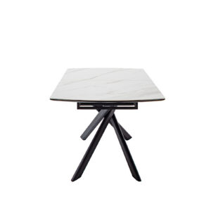 Vanino-Platte weiß marmoriert Gestell schwarz Detail Ansicht frontal-DET-367_25_grob