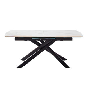 Vanino-Platte weiß marmoriert Gestell schwarz Detail Ansicht seitlich-DET-363_25_grob