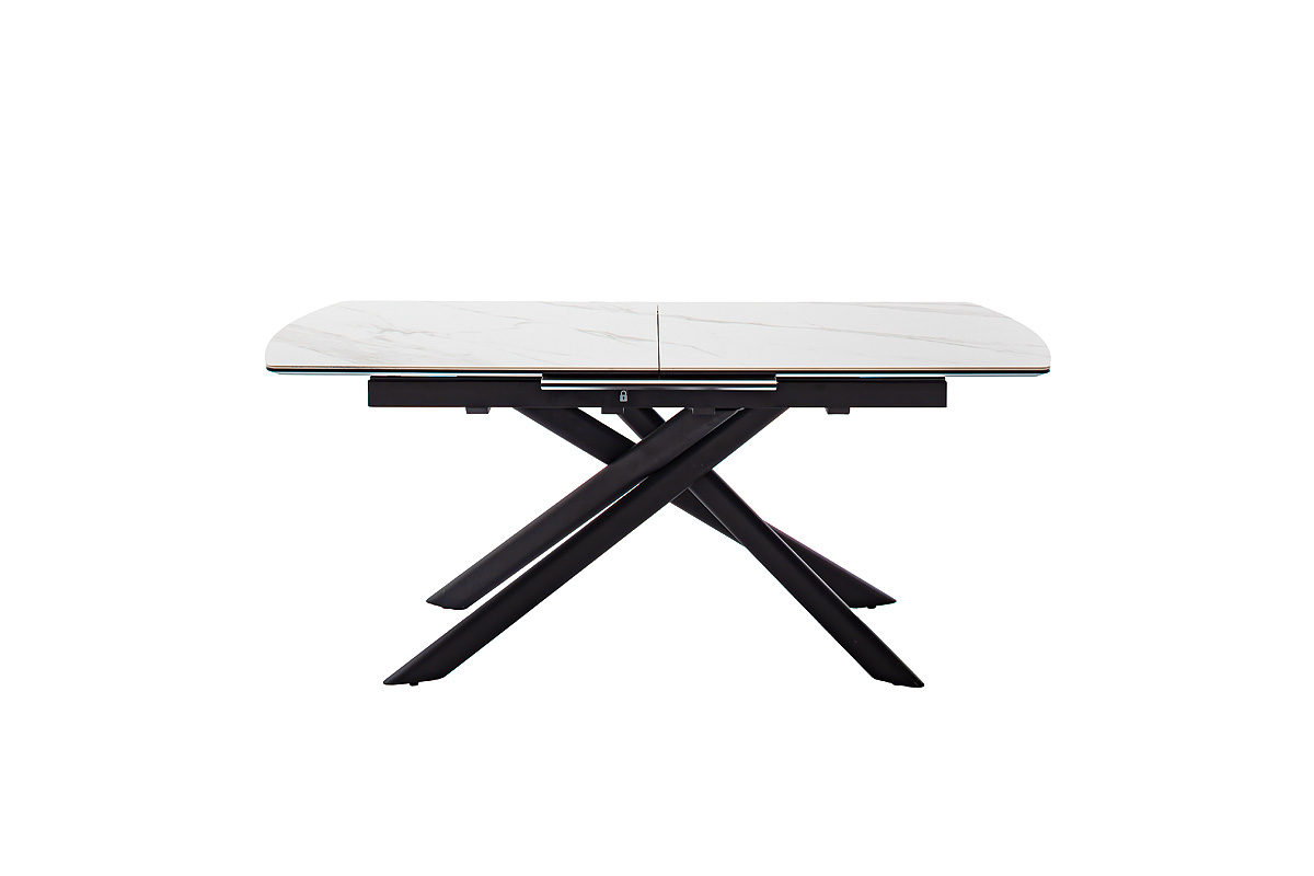 Vanino-Platte weiß marmoriert Gestell schwarz Detail Ansicht seitlich-DET-363_25_grob