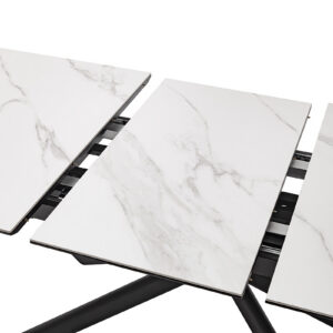 Vanino-Platte weiß marmoriert Gestell schwarz Detail Auszug-DET-370_25_grob