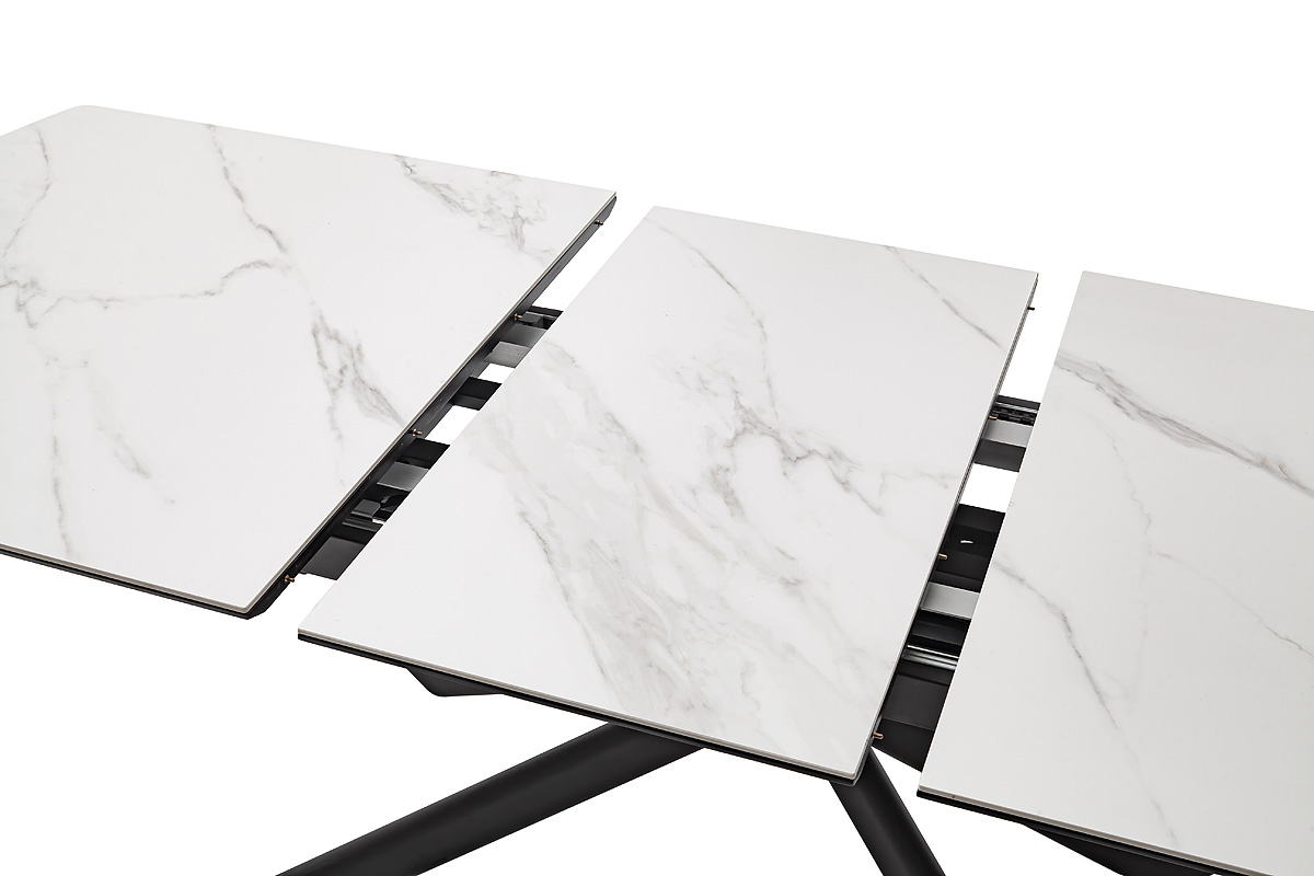 Vanino-Platte weiß marmoriert Gestell schwarz Detail Auszug-DET-370_25_grob