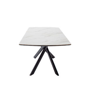 Vanino-Platte weiß marmoriert Gestell schwarz ausgezogen Detail Ansicht frontal-DET-368_25_grob