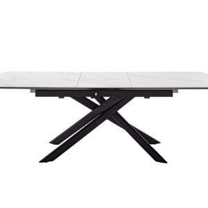 Vanino-Platte weiß marmoriert Gestell schwarz ausgezogen Detail Ansicht seitlich-DET-365_25_grob