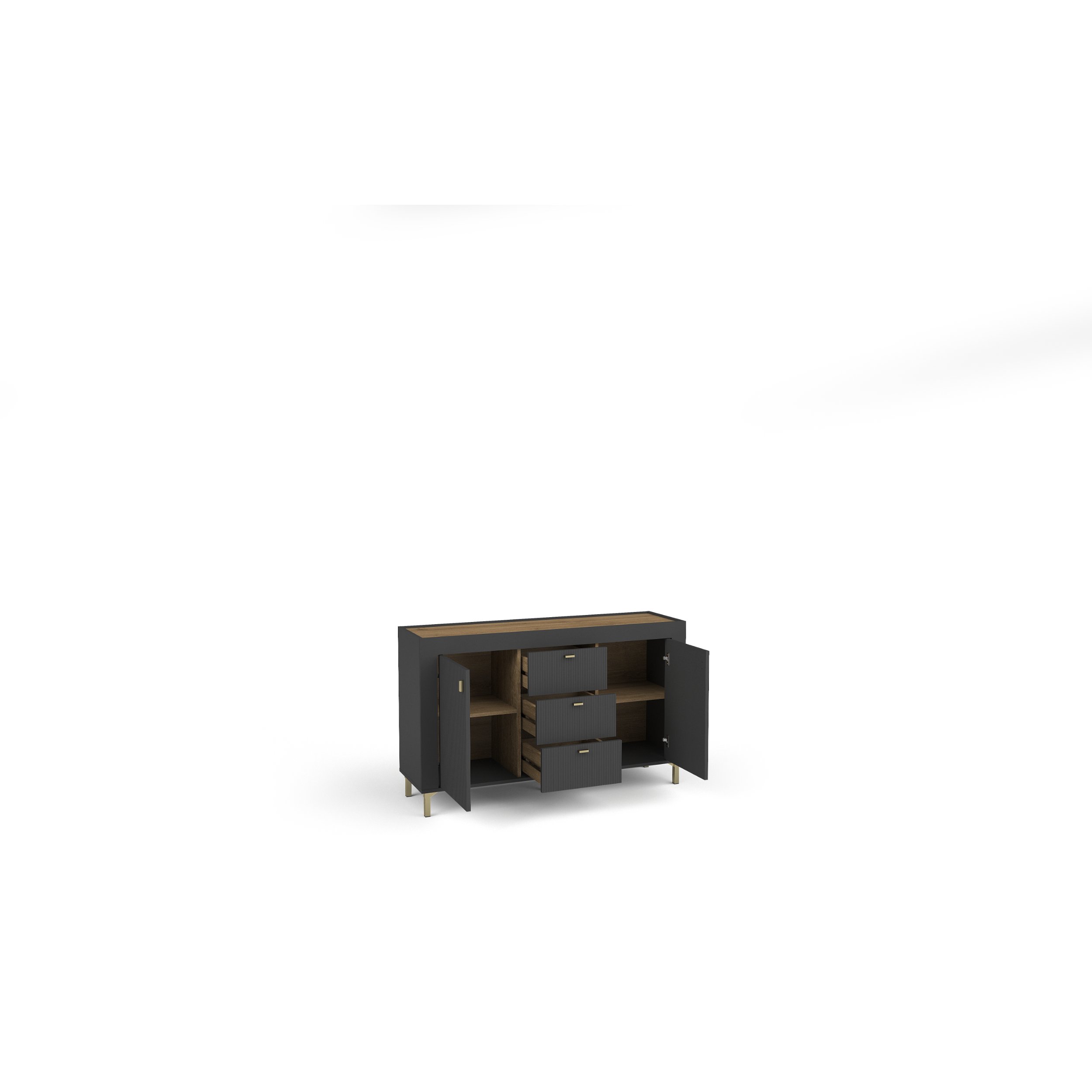 MO6 komoda 2s3d open black