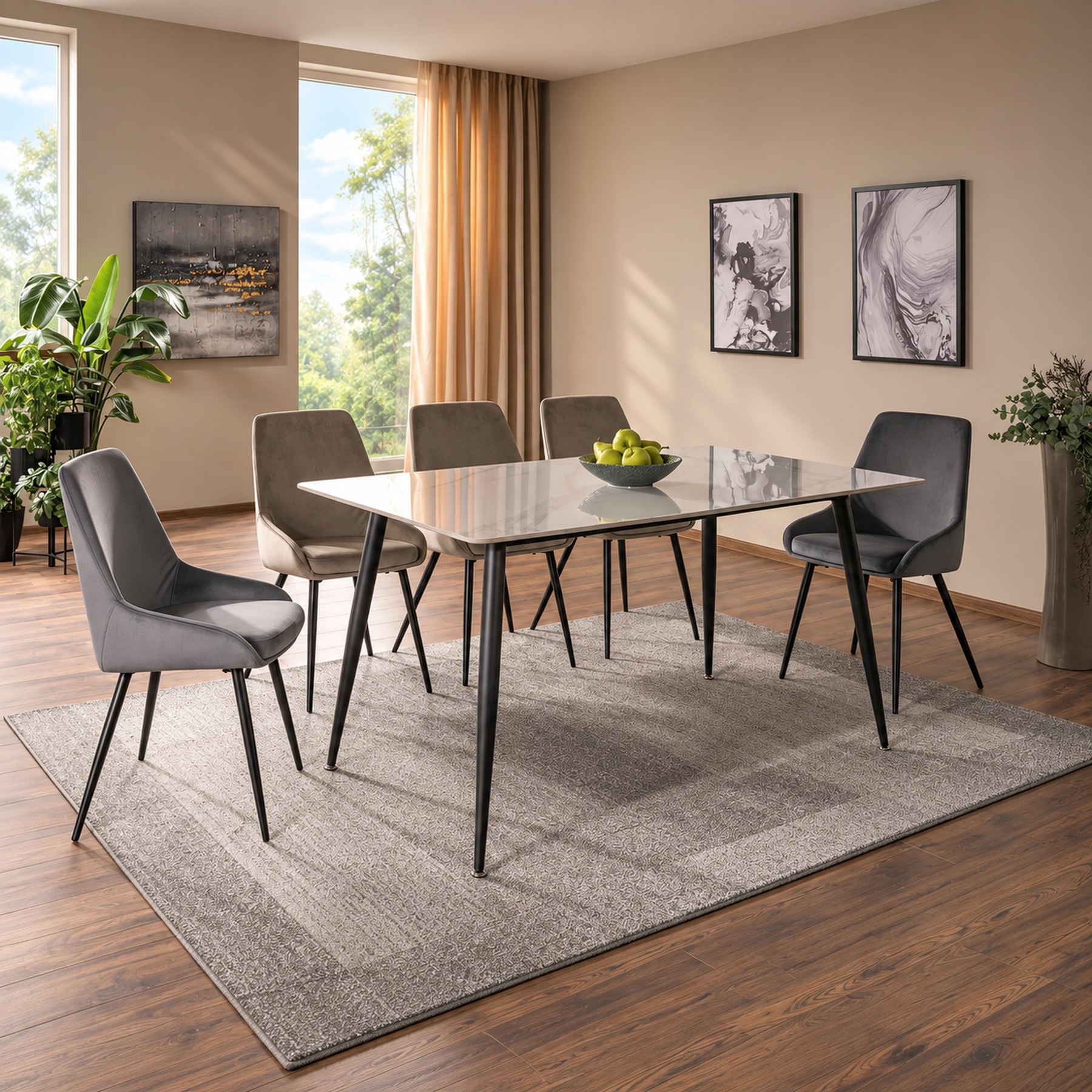 Söögilaud Lauri V soojas modernses söögitoas