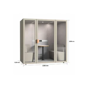 Akustiline koosolekukabiin Elvora Beež mõõtudega 2200 × 2200 × 1220 mm