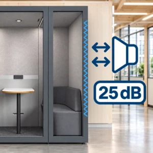 Akustiline koosolekukabiin Elvora Tumehall mürasummutusega ligikaudu 25 dB